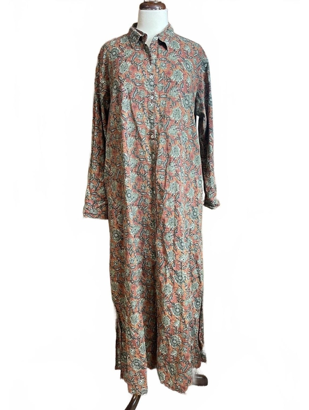 Natural Life oversize button front maxi shirtdress in size medium